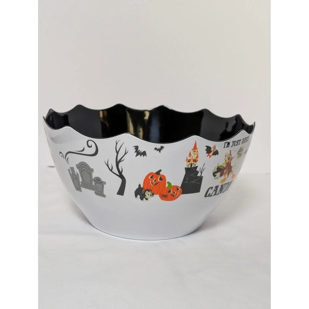 Disney Halloween Trick or Treat Time Mickey Minnie Donald D. Melamine Candy Bowl
